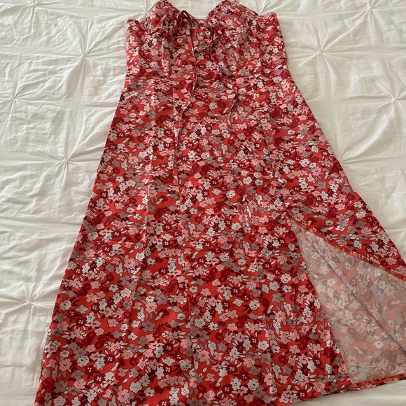 Floral print open leg long dress - Picture 4 of 4